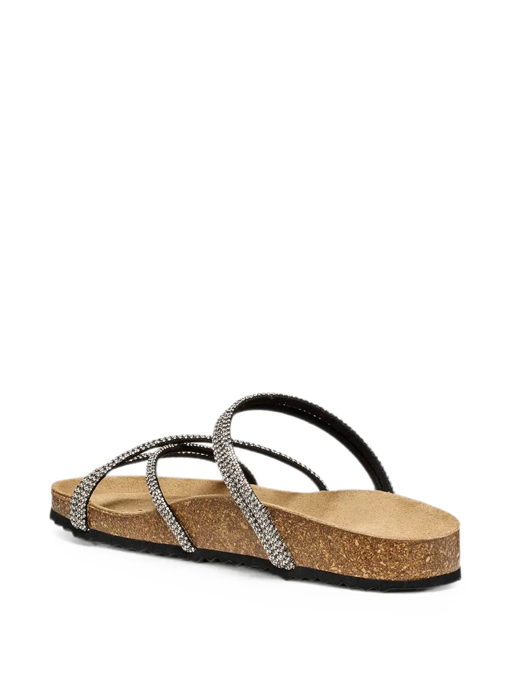 Geox Brionia R crystal-embellished strappy slides Zilver