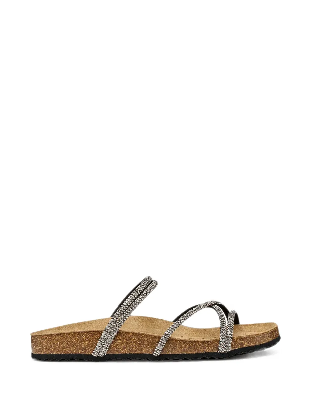 Geox Brionia R crystal-embellished strappy slides Zilver