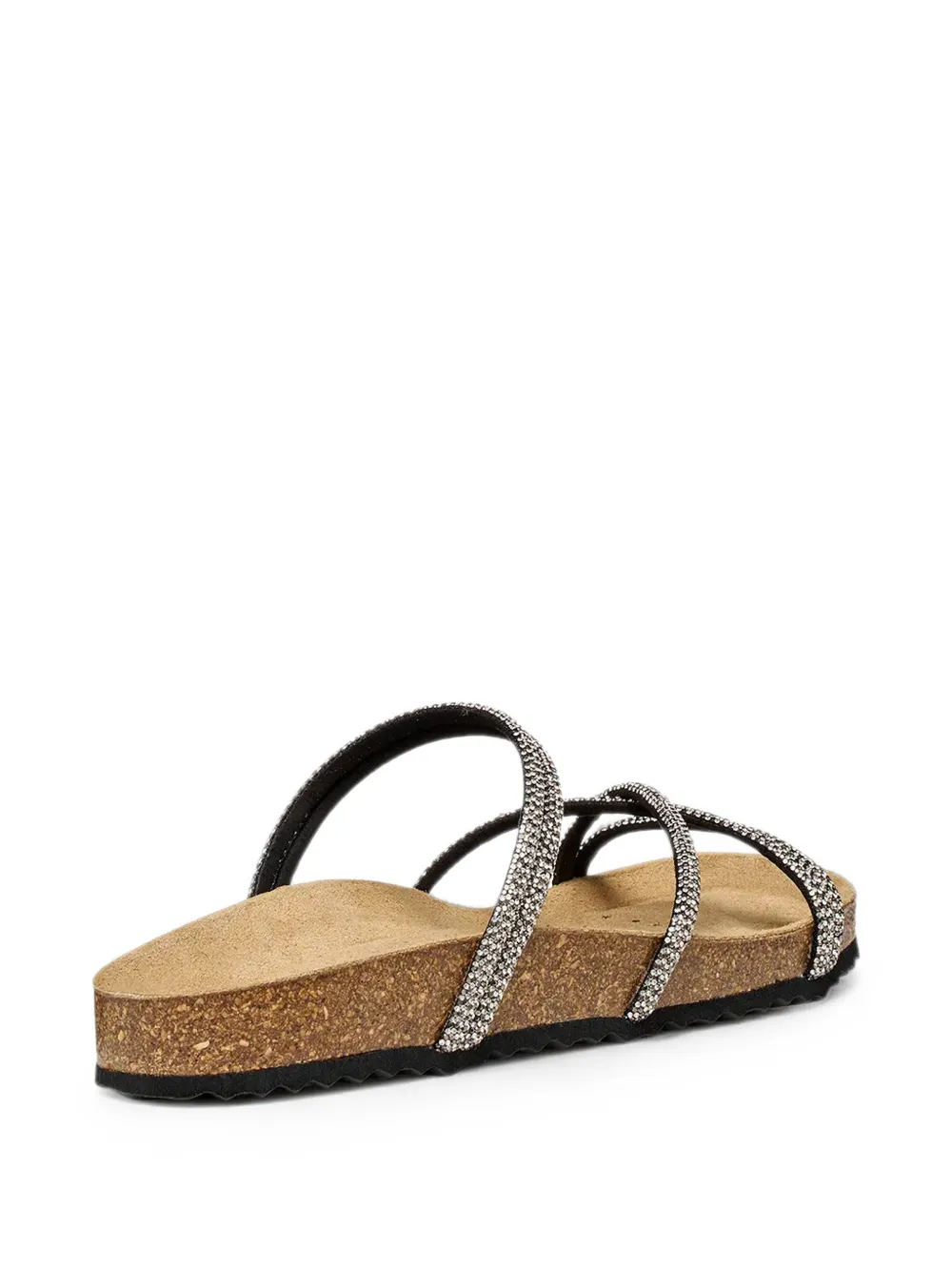 Geox Brionia R crystal-embellished strappy slides Zilver