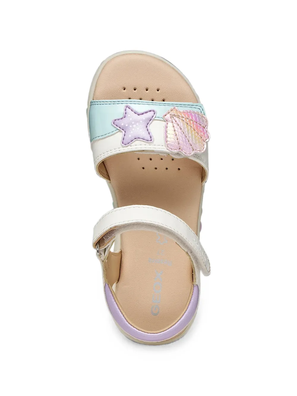 Geox Kids Haiti shell-patch sandals Wit