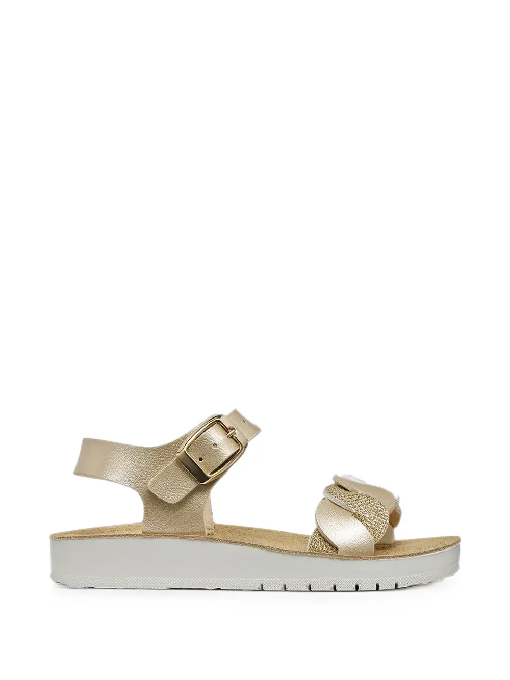 Geox Kids Costarei gevlochten sandalen met glitters Goud