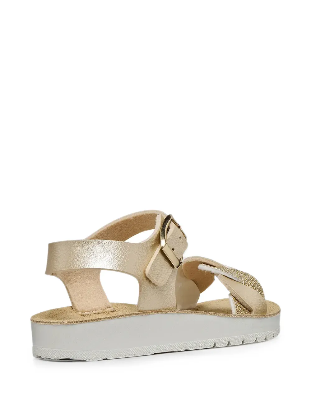 Geox Kids Costarei gevlochten sandalen met glitters Goud