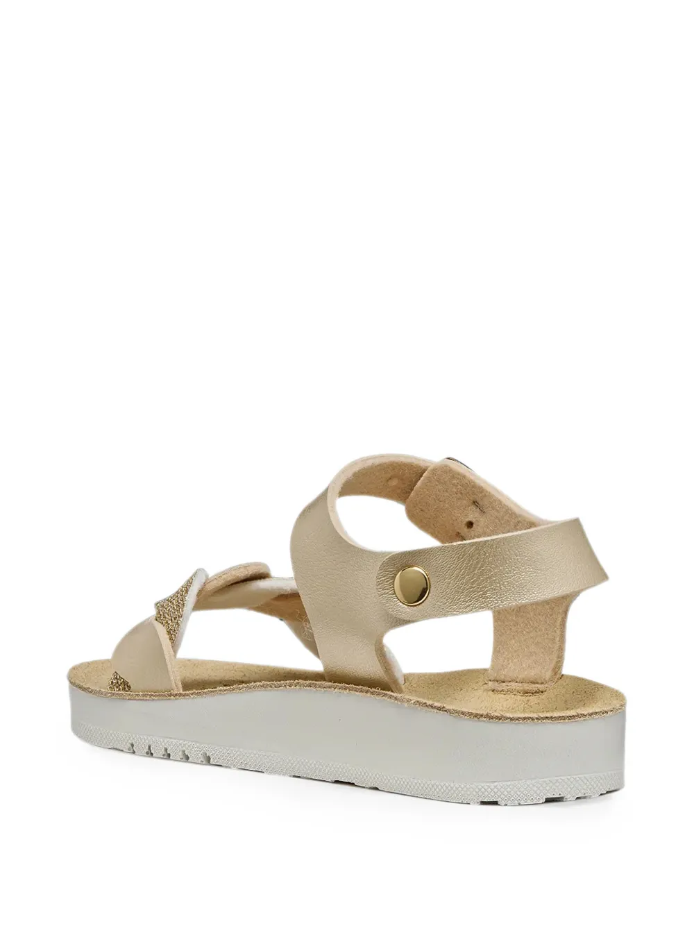 Geox Kids Costarei gevlochten sandalen met glitters Goud