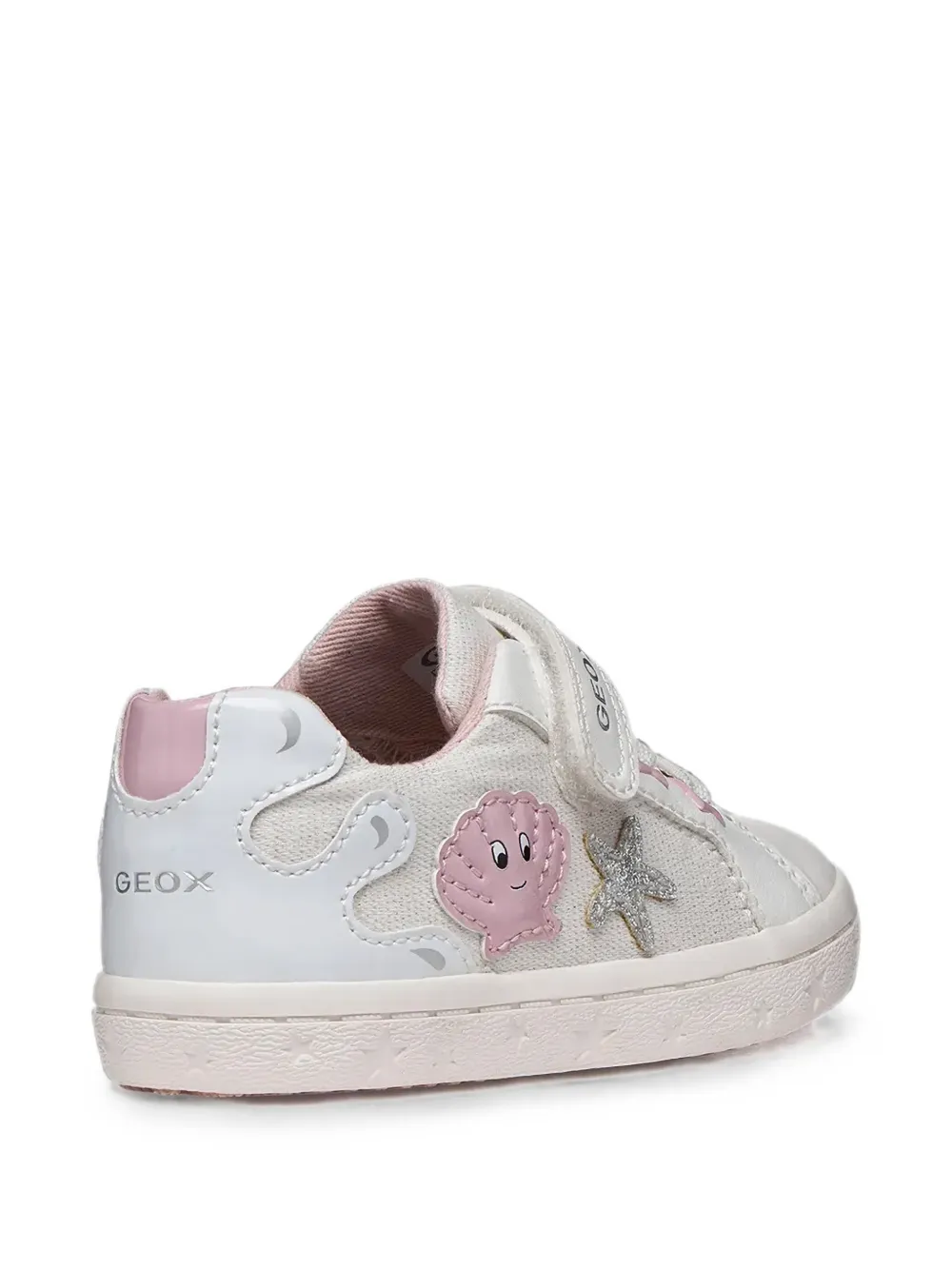 Geox Kids Gisli shell-patch touch-strap sneakers Wit
