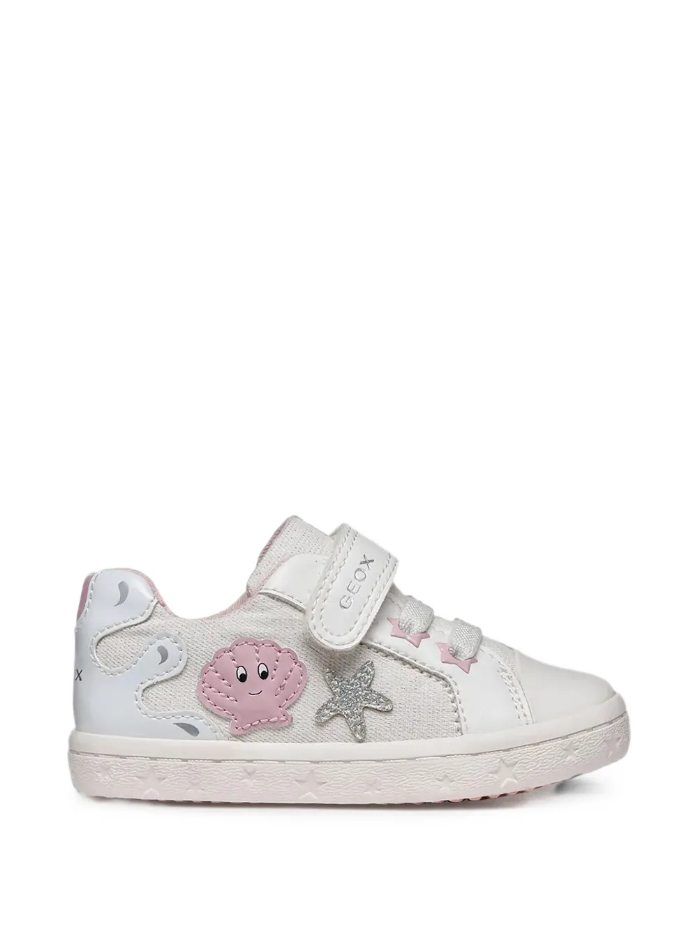 Geox Kids Gisli shell-patch touch-strap sneakers Wit