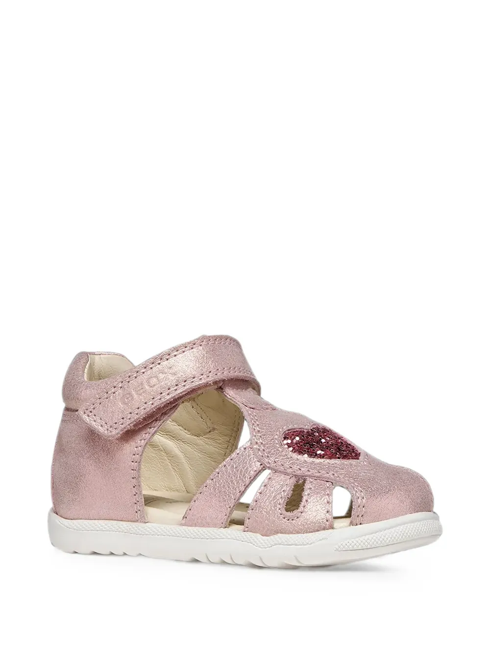 Geox Kids Macchia glitter-heart touch-strap sandals Roze