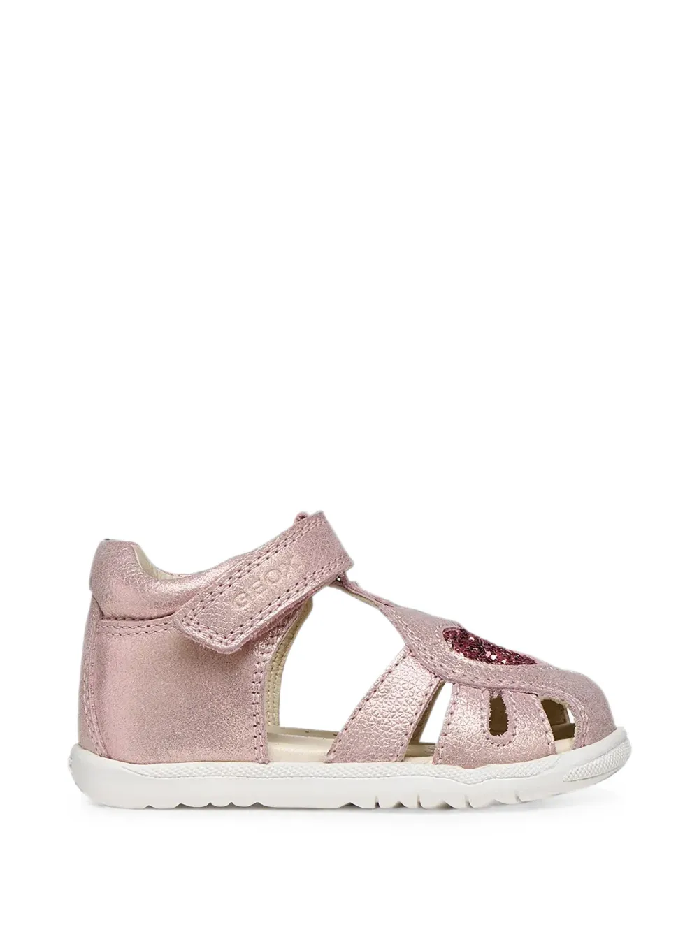 Geox Kids Macchia glitter-heart touch-strap sandals Roze