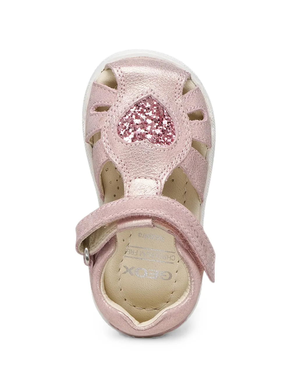 Geox Kids Macchia glitter-heart touch-strap sandals Roze