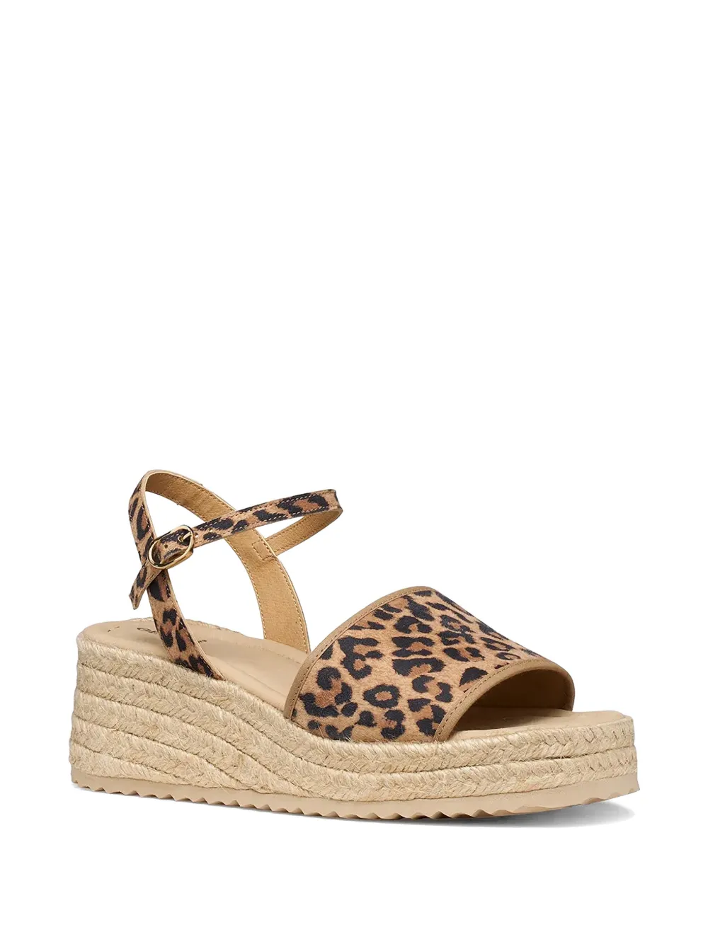 Geox leopard-print wedge espadrilles Beige