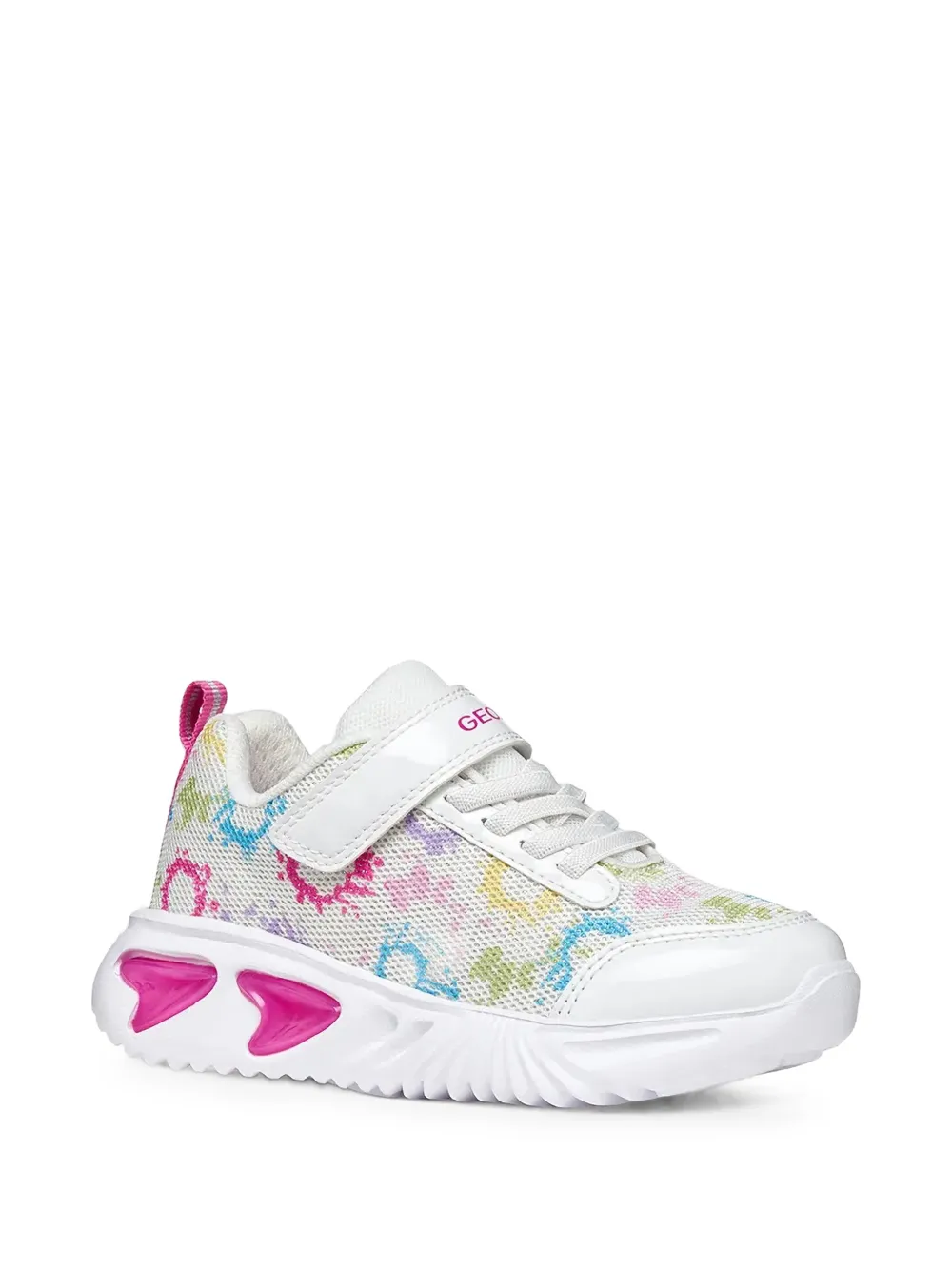 Geox Kids Assister printed touch-strap sneakers Wit