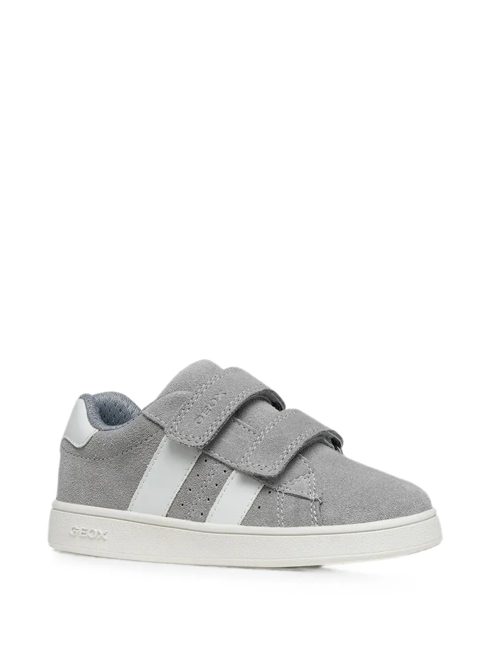 Geox Kids Eclyper touch-strap suede sneakers Grijs