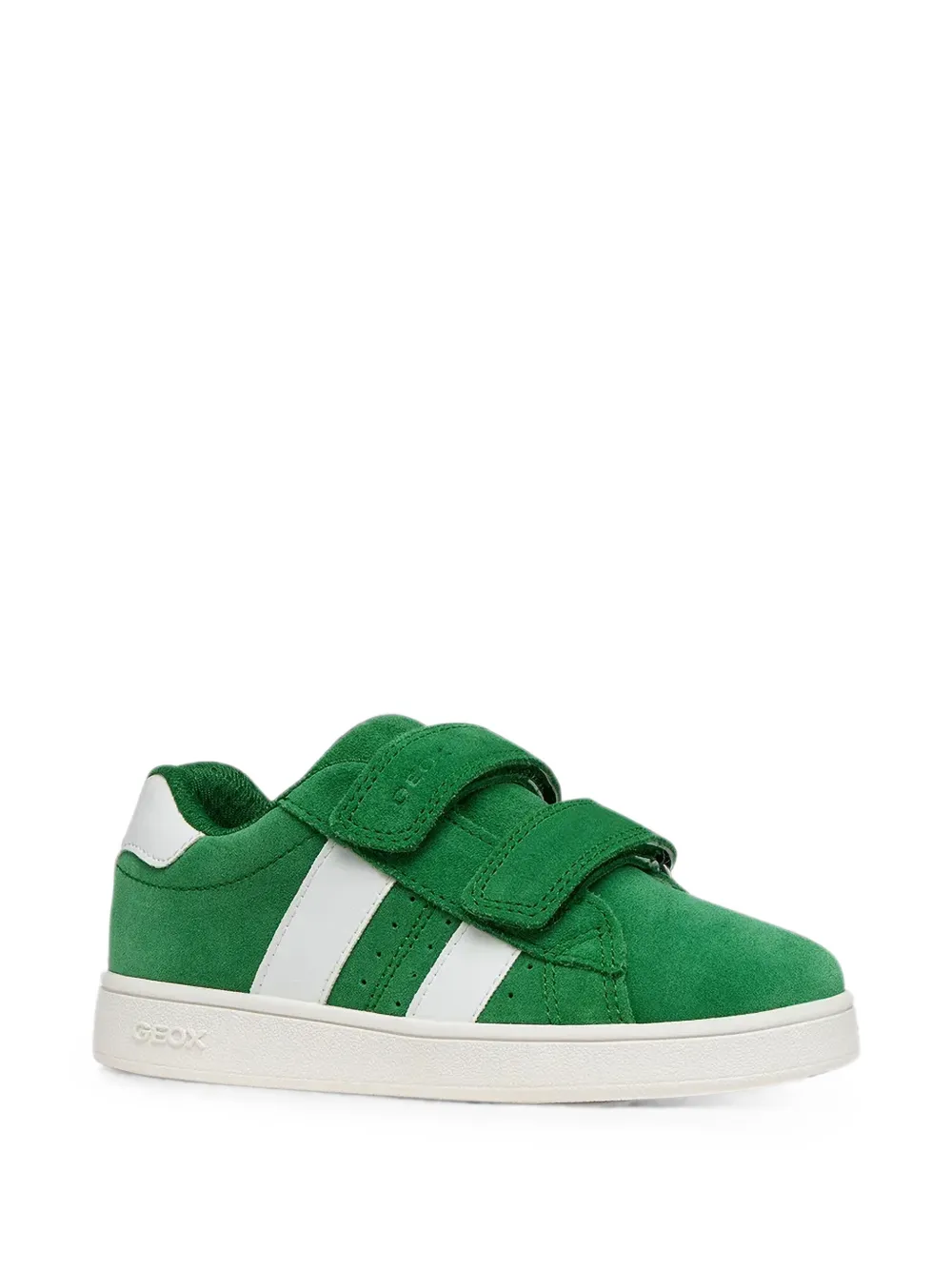 Geox Kids Eclyper touch-strap suede sneakers Groen