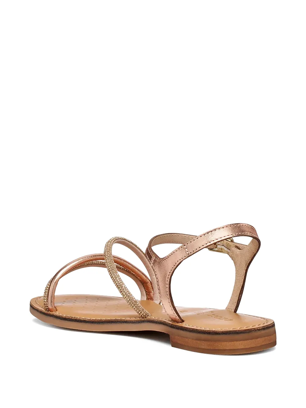 Geox crystal-embellished metallic sandals Roze