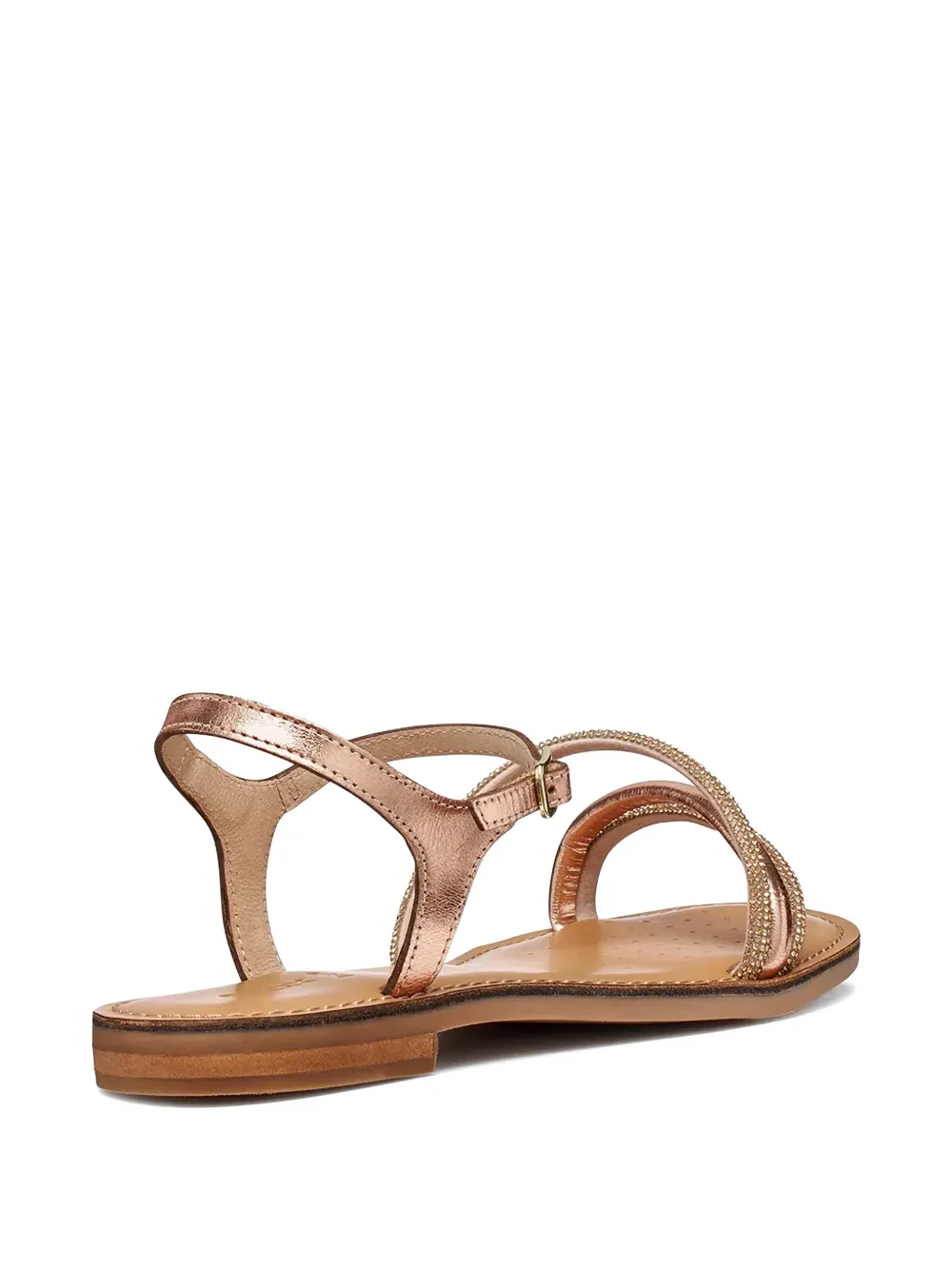 Geox crystal-embellished metallic sandals Roze