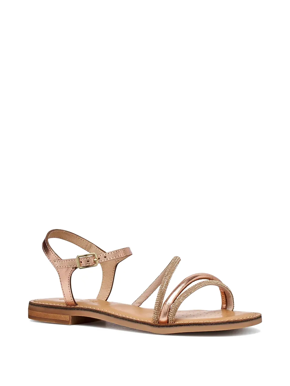 Geox crystal-embellished metallic sandals Roze