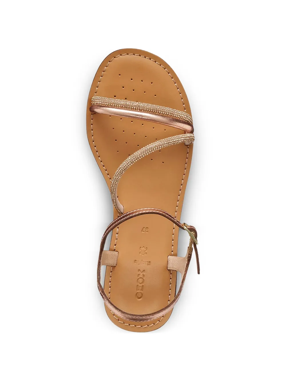 Geox crystal-embellished metallic sandals Roze