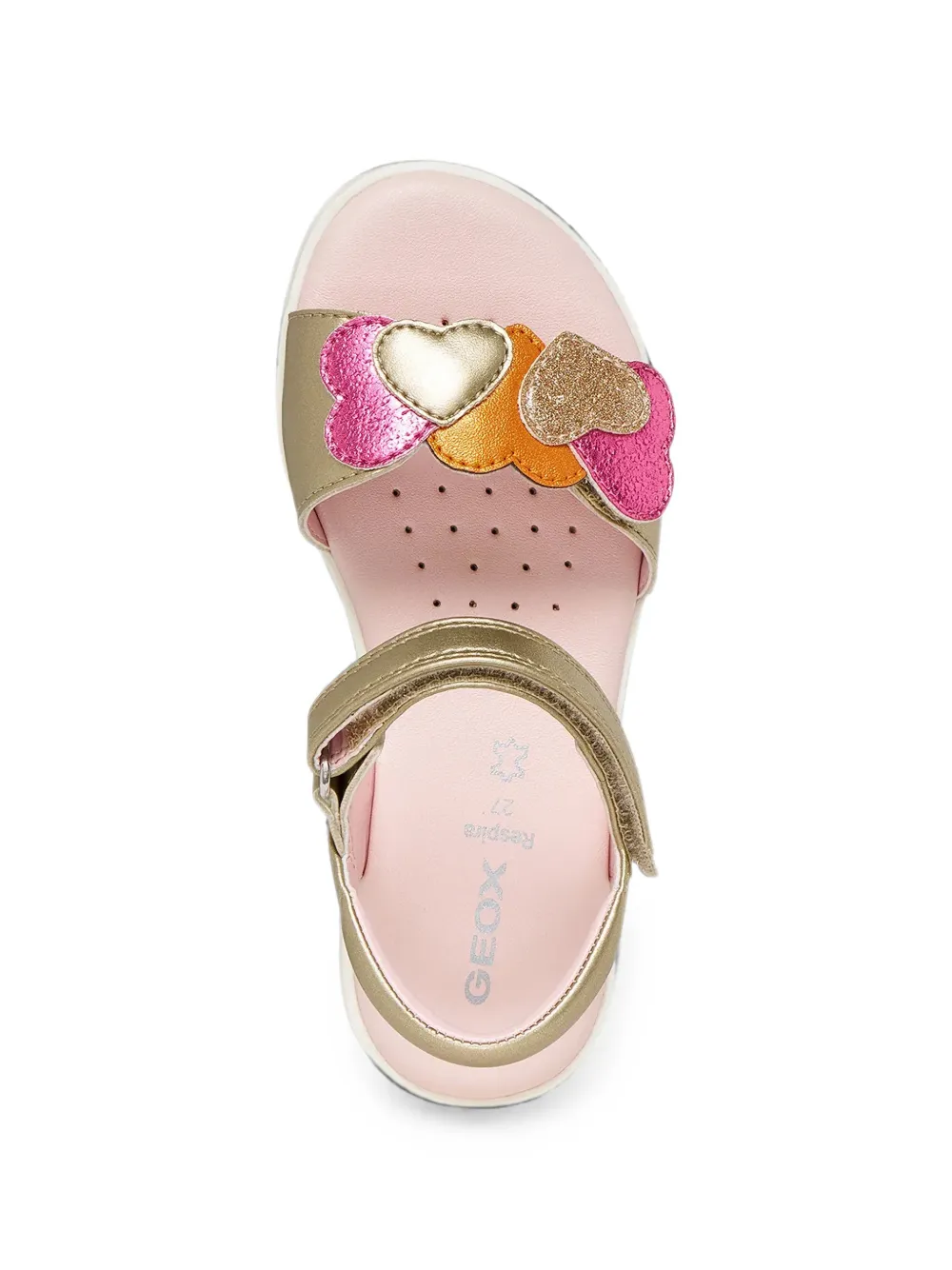 Geox Kids Joyfoot sandalen met klittenband Goud