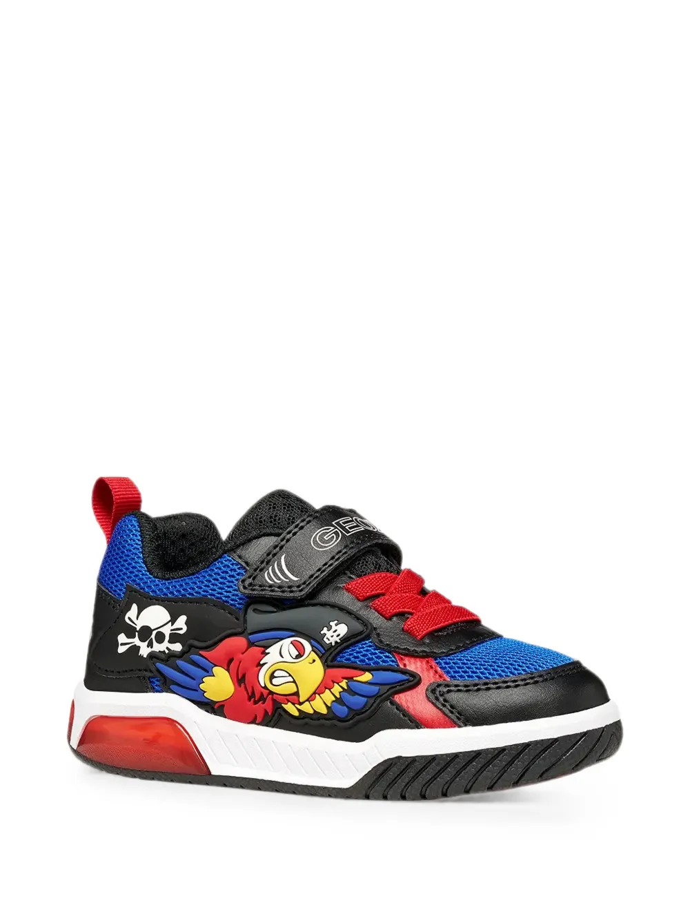 Geox Kids Inek parrot-patch touch-strap sneakers Blauw