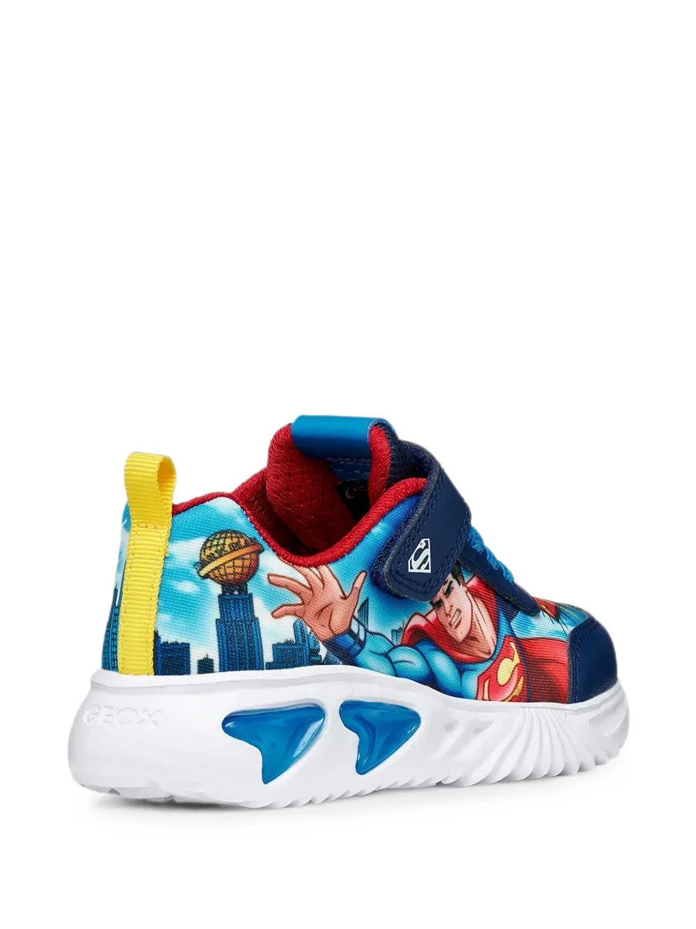 Geox Kids x Warner Bros Superman-print touch-strap sneakers Blauw