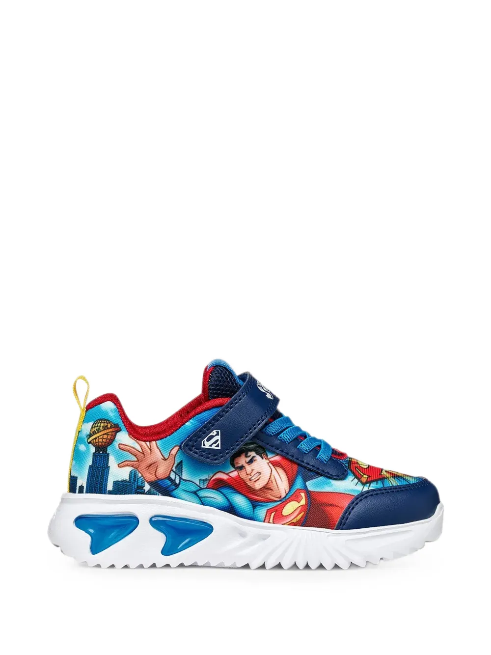 Geox Kids x Warner Bros Superman-print touch-strap sneakers Blauw