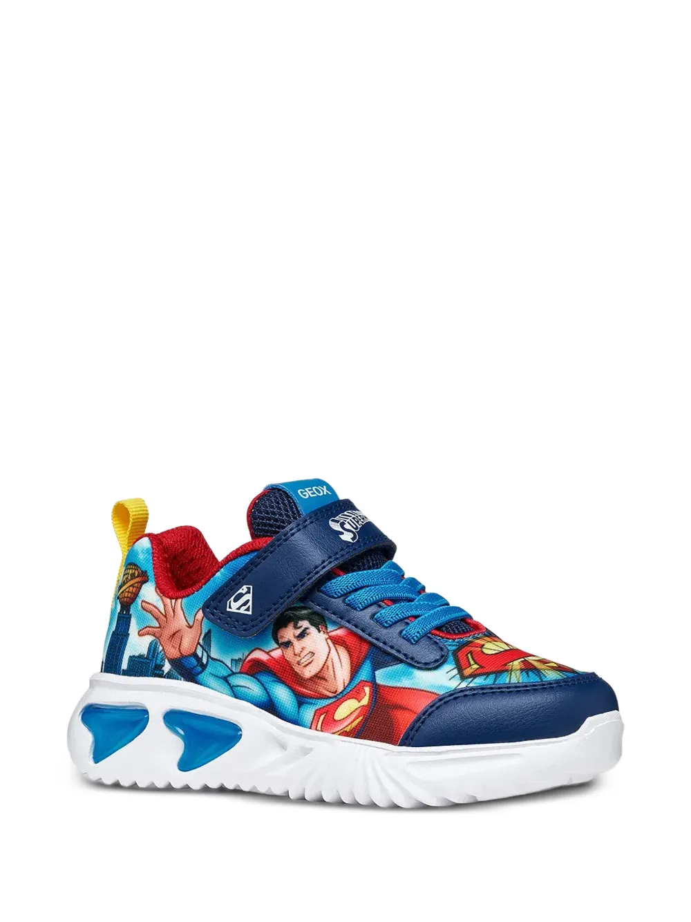 Geox Kids x Warner Bros Super sneakers met klittenband en print Blauw