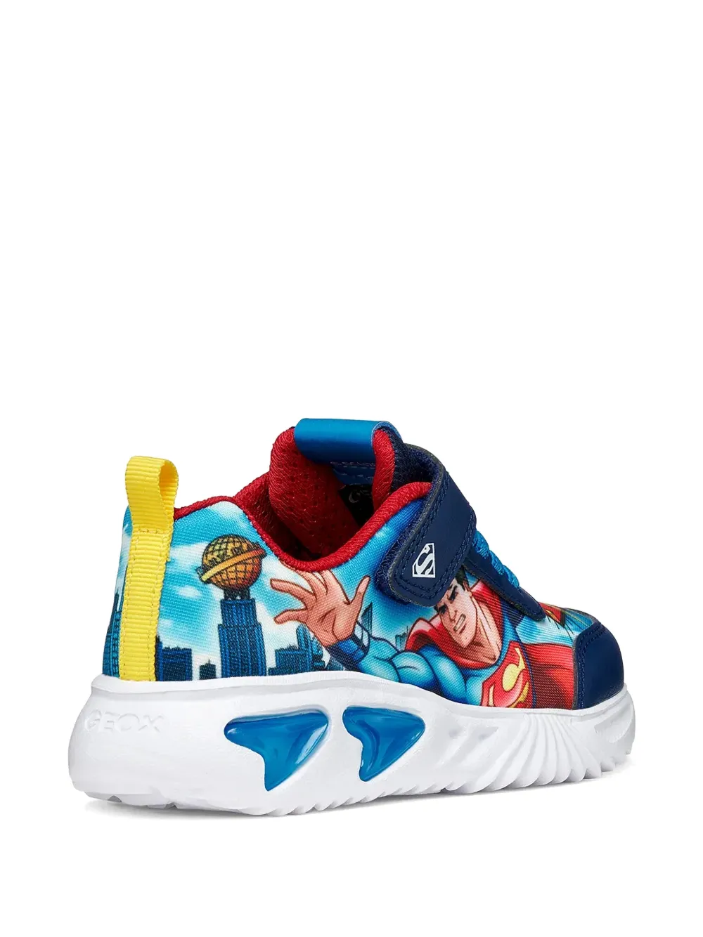 Geox Kids x Warner Bros Superman sneakers met klittenband en print Blauw