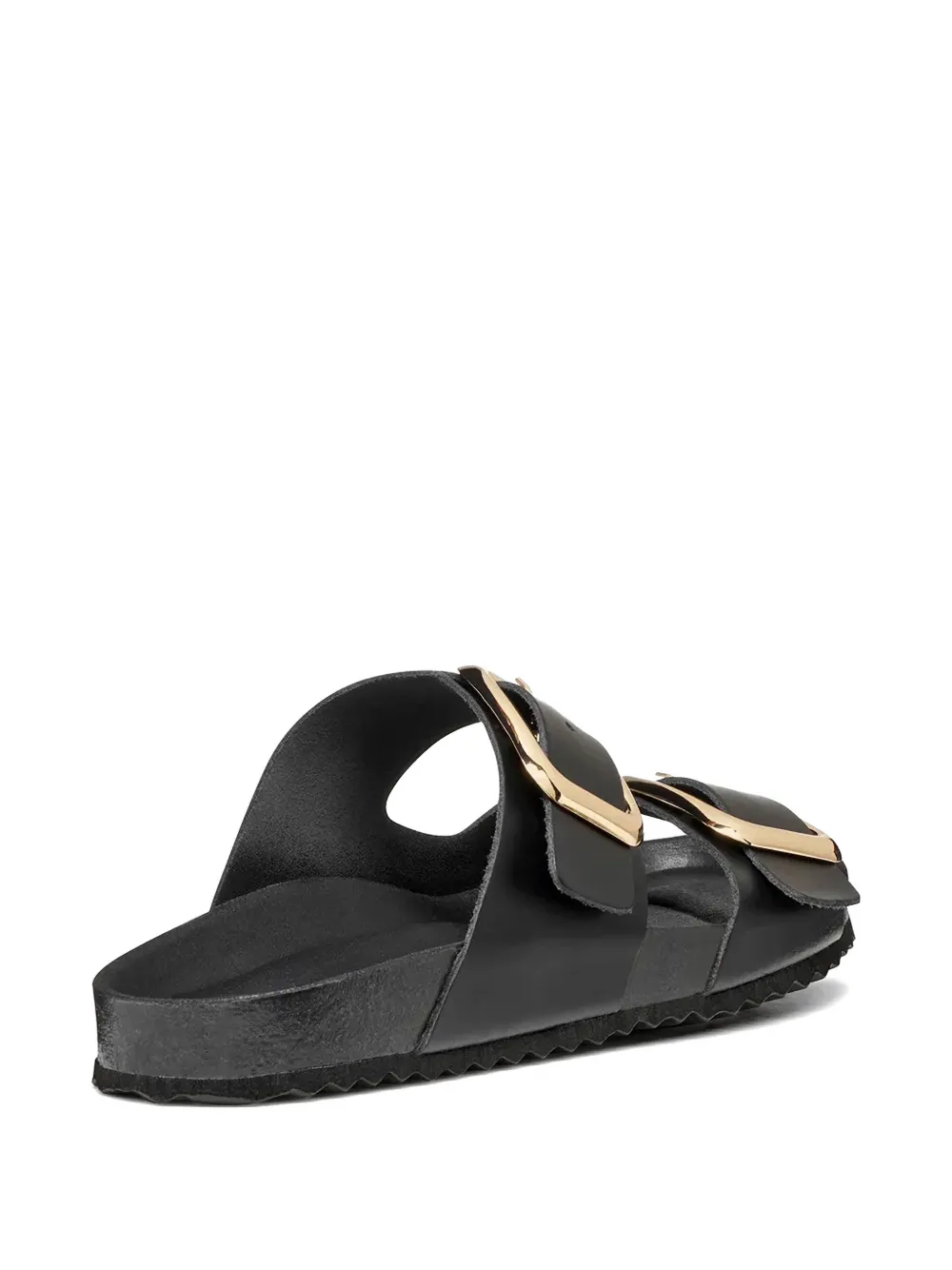 Geox buckle-fastening leather slides Zwart