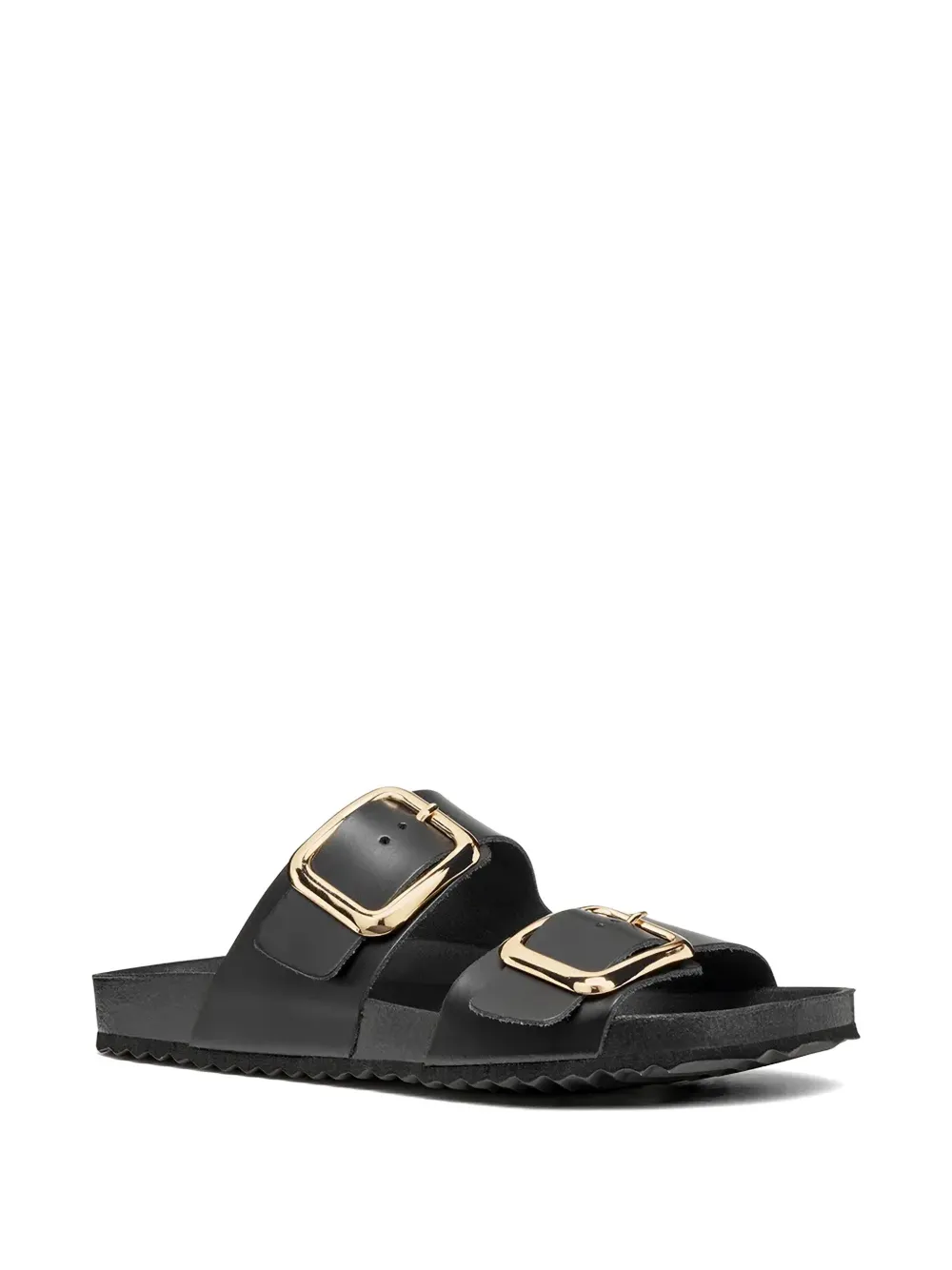 Geox buckle-fastening leather slides - Schwarz