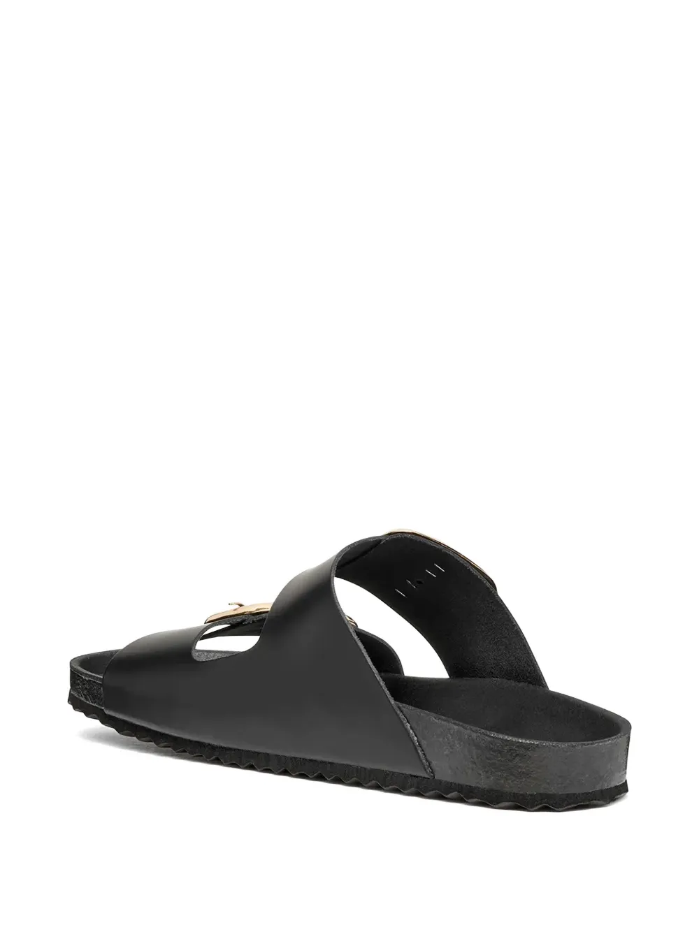 Geox buckle-fastening leather slides Zwart