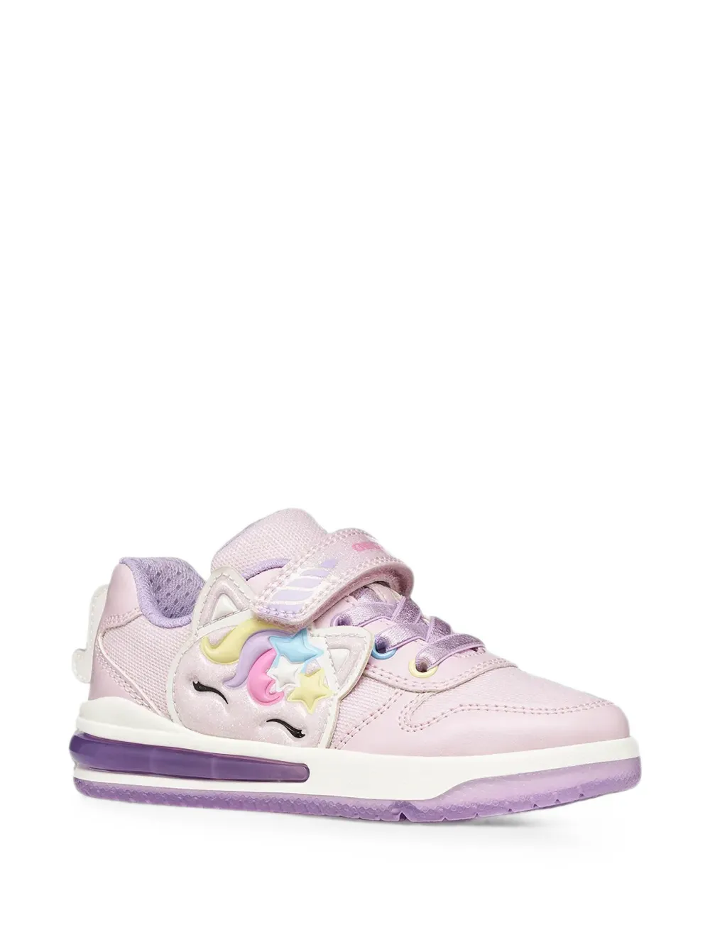 Geox Kids Sketlite unicorn-patch touch-strap sneakers Roze