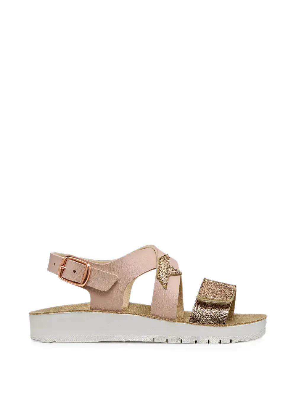 Geox Kids Costarei sandalen met sterpatch en glitters-effect Roze