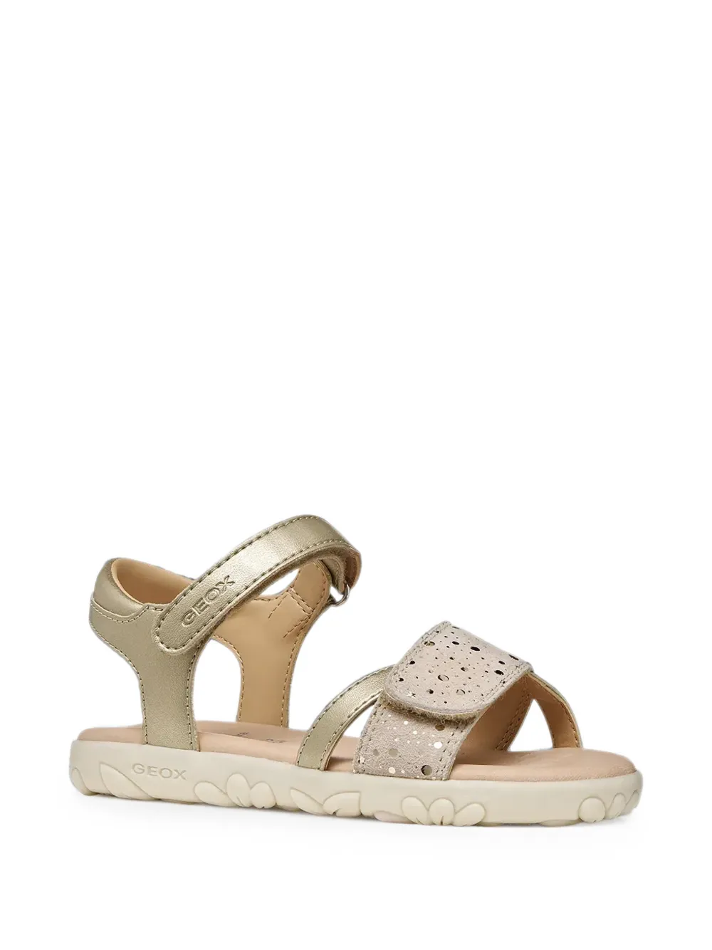 Geox Kids Haiti touch-strap perforated sandals Goud
