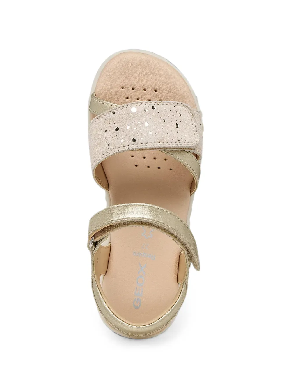 Geox Kids Haiti touch-strap perforated sandals Goud