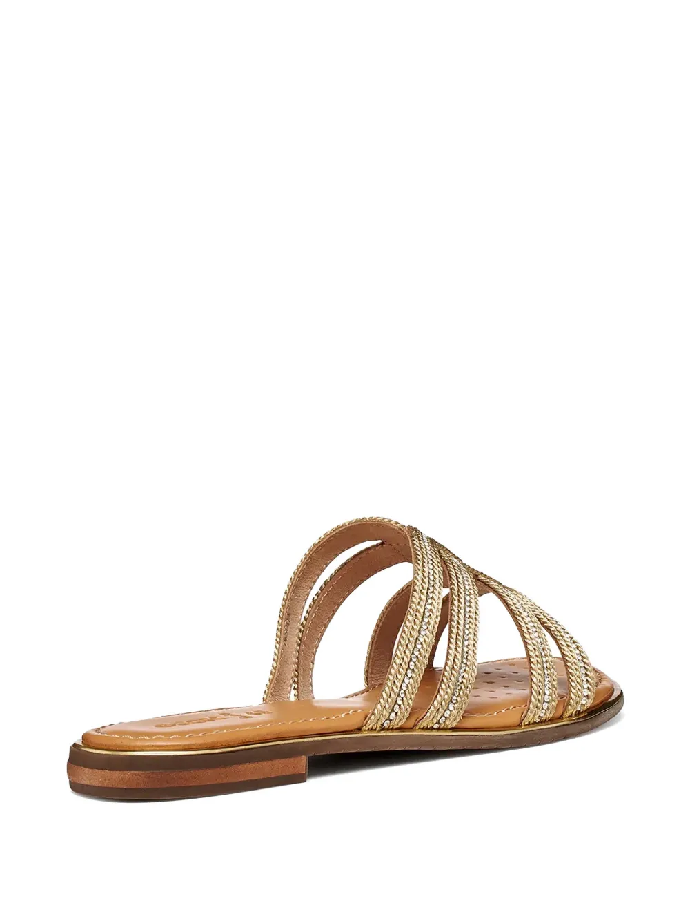 Geox crystal-embellished braided-strap sandals Goud