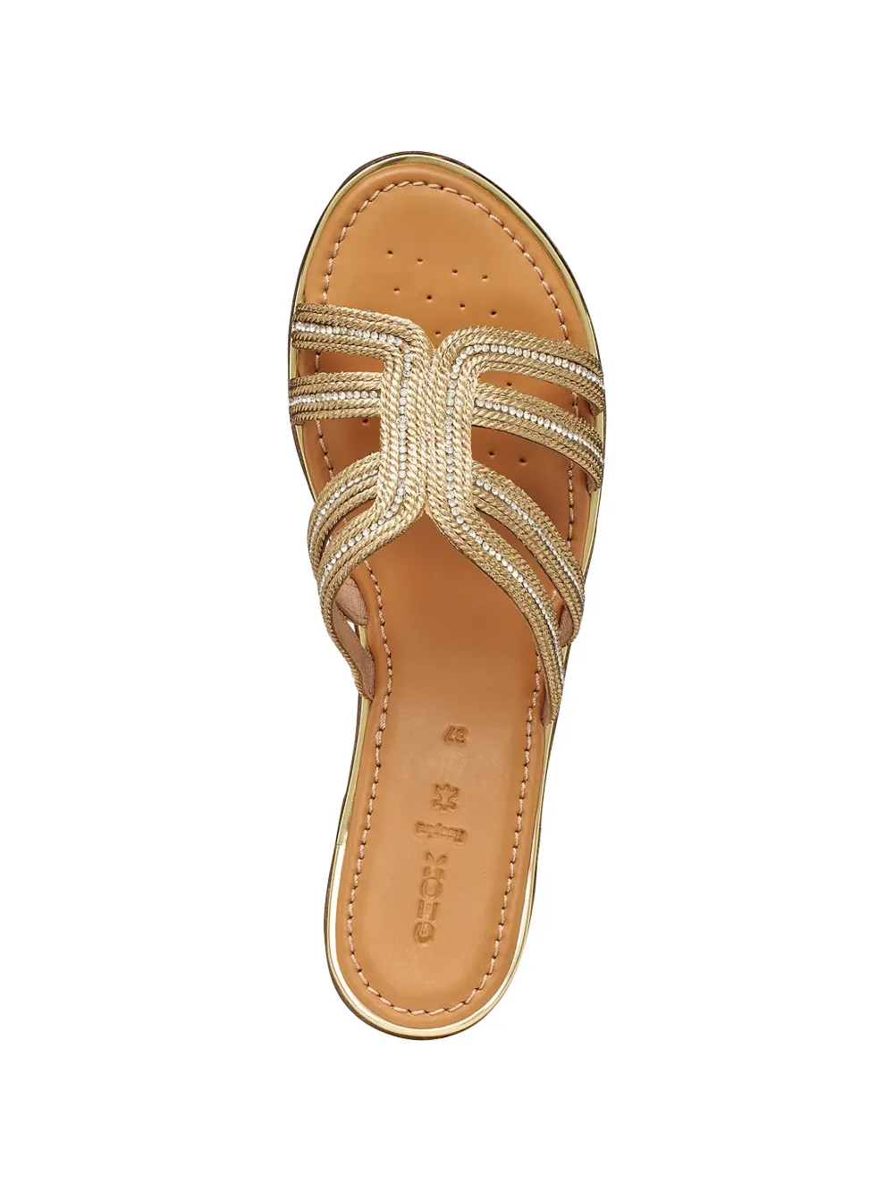 Geox crystal-embellished braided-strap sandals Goud