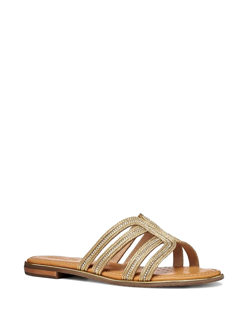 Geox crystal-embellished braided-strap sandals Goud