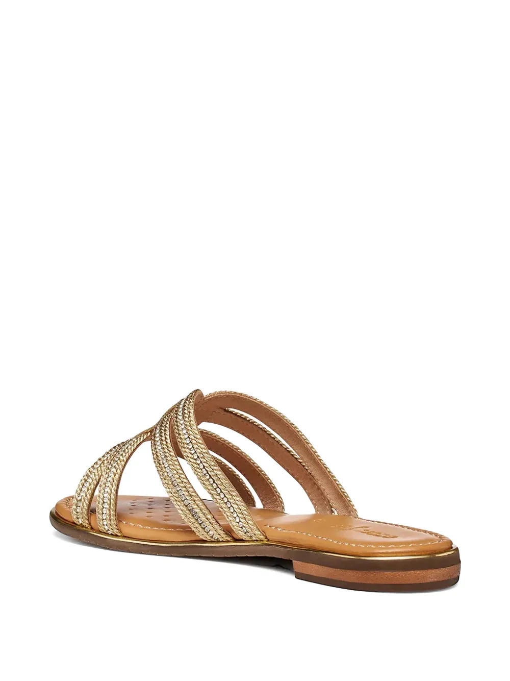 Geox crystal-embellished braided-strap sandals Goud