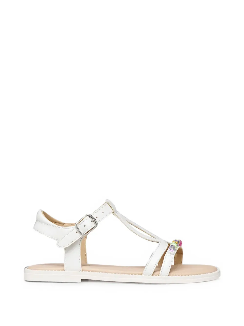 Geox Kids Karly bead-embellished t-bar sandals Wit