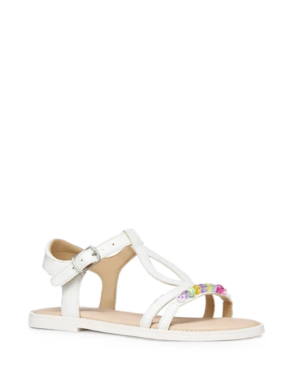 Geox Kids Karly bead-embellished t-bar sandals Wit