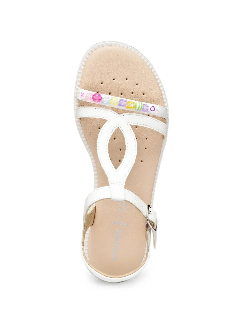 Geox Kids Karly bead-embellished t-bar sandals Wit