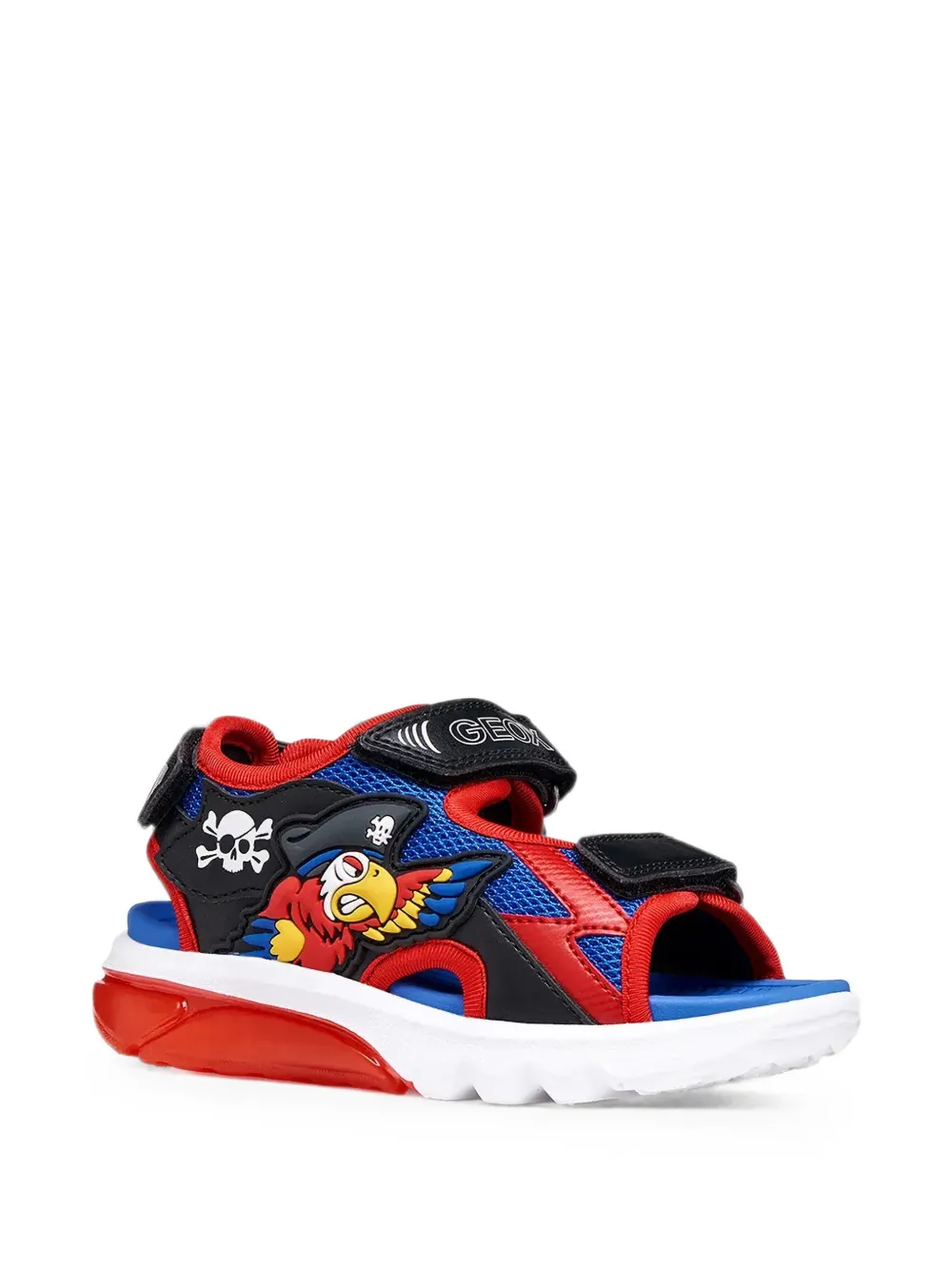 Geox Kids parrot-patch touch-strap sandals - Nero
