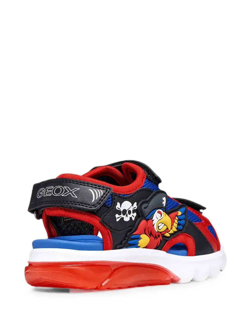 Geox Kids Sandalen met klittenband en papegaaienpatch Zwart