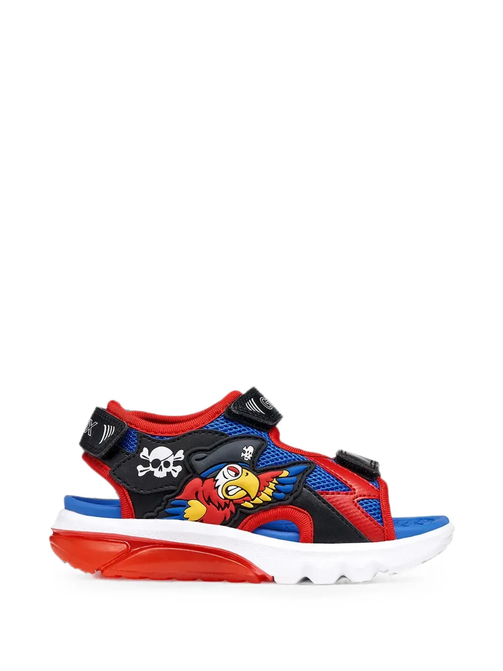 Geox Kids Sandalen met klittenband en papegaaienpatch Zwart