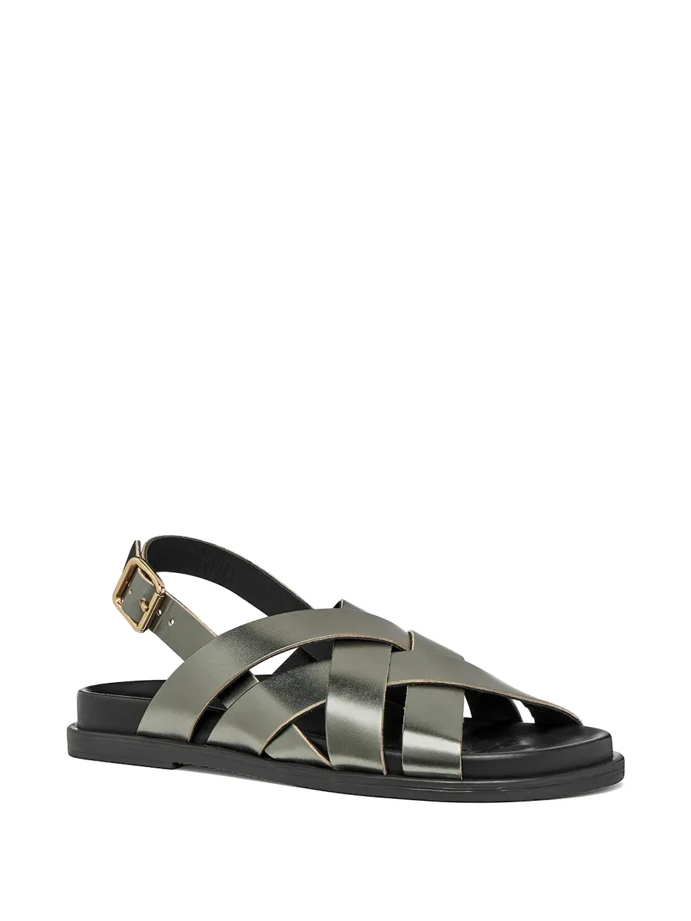 Geox crossover metallic-finish sandals Grijs