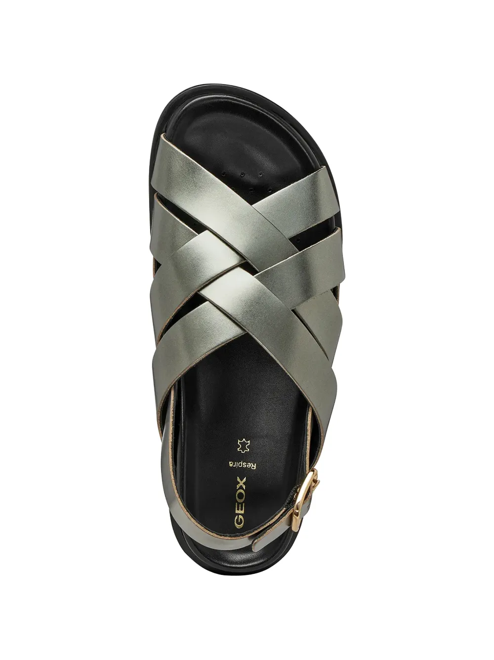 Geox crossover metallic-finish sandals Grijs