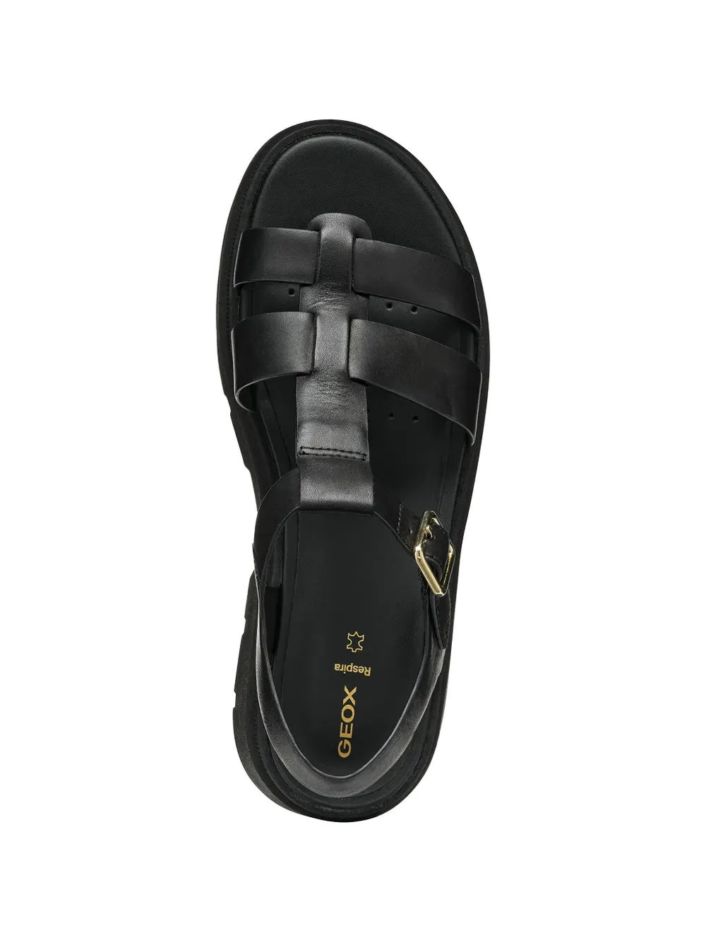 Geox buckle-fastening lug-sole sandals Zwart