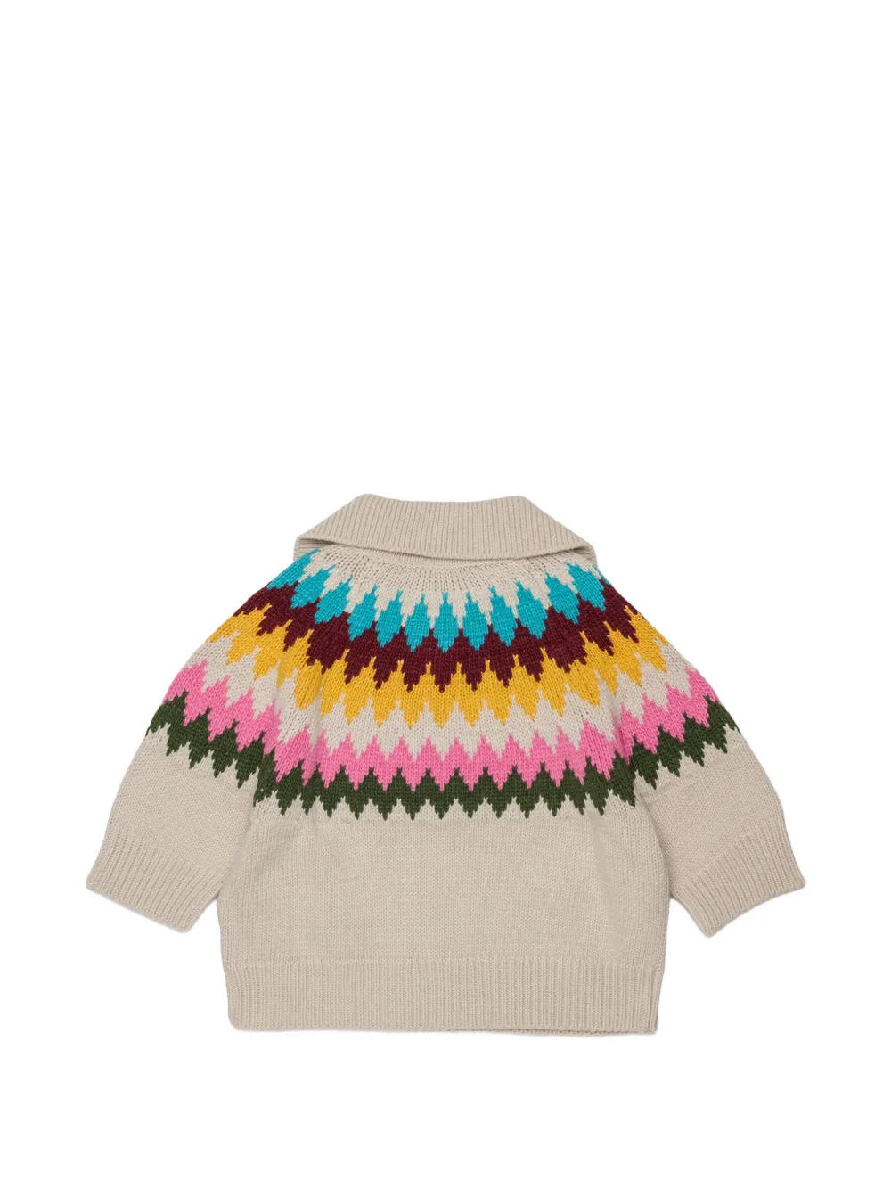 DSQUARED2 KIDS Kabelgebreide trui verfraaid met kristallen Beige