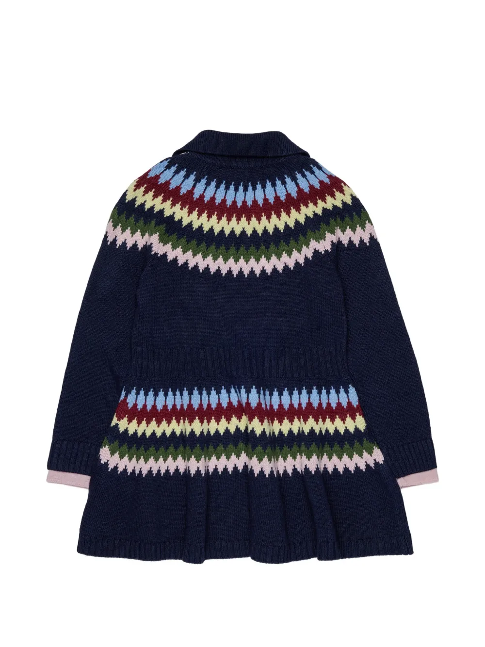 DSQUARED2 KIDS Fair Isle jurk met polokraag verfraaid met kristallen Blauw