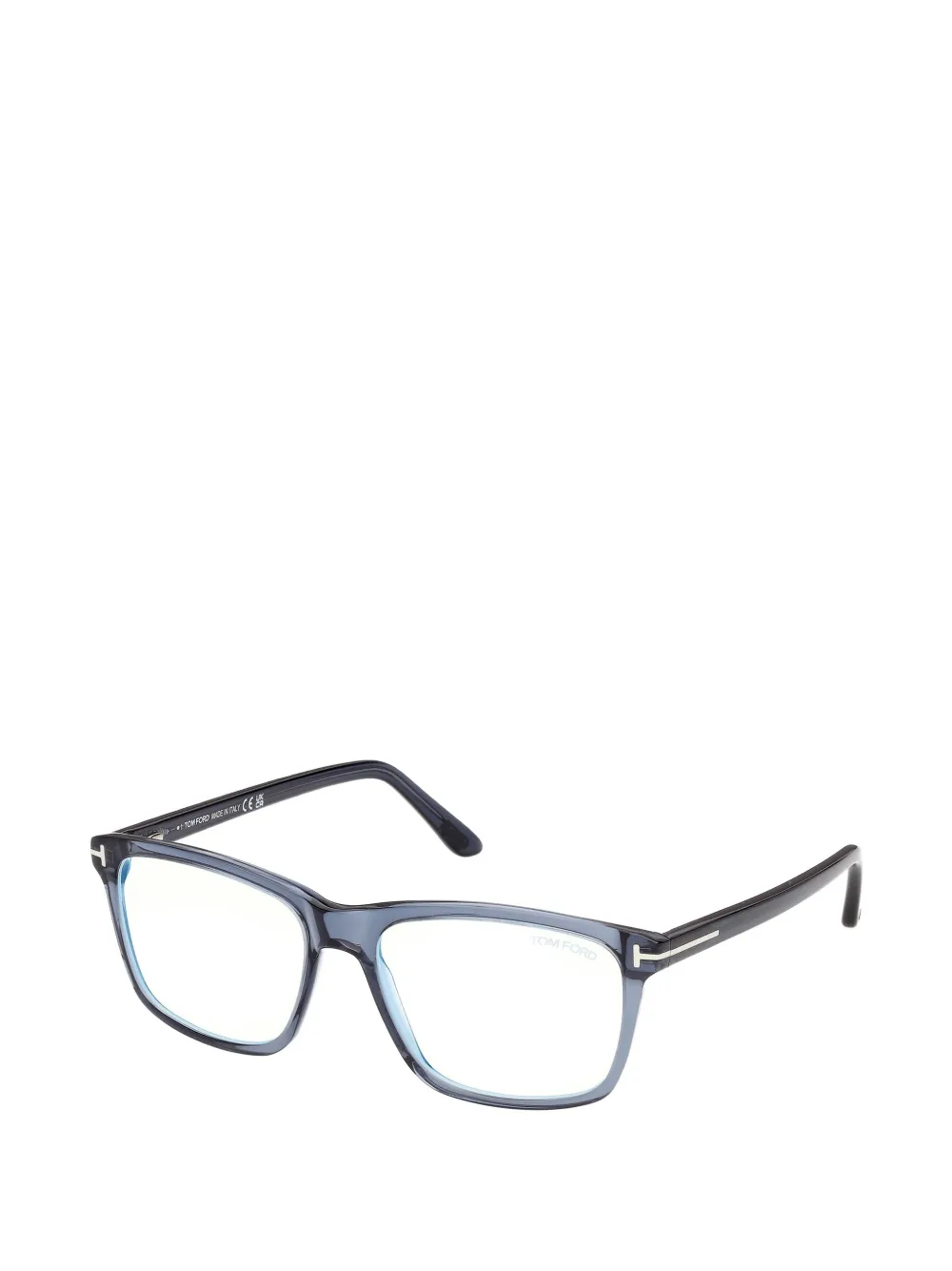TOM FORD Eyewear Bril met rechthoekig montuur en T-logo Blauw