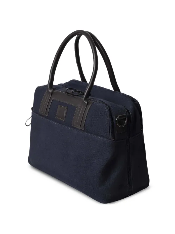 Hackett London leather-trimmed Canvas Holdall | Blue | FARFETCH PH